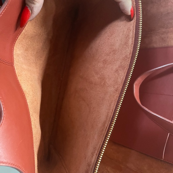 Celine Bag Medoum Trifold Red Leather Tote - Picture 10 of 16